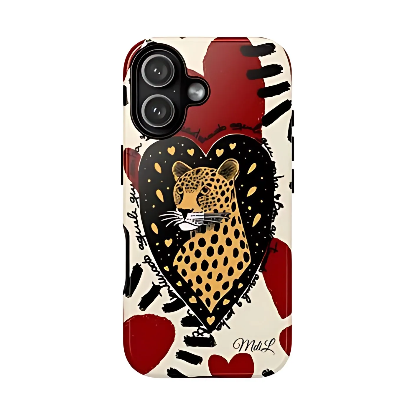 Heart Cheetah Phone Case for Samsung Galaxy S20 S23 S24 S25 S26 FE Plus Ultra Edge 4G 5G Luxury Double-layer Back Cover