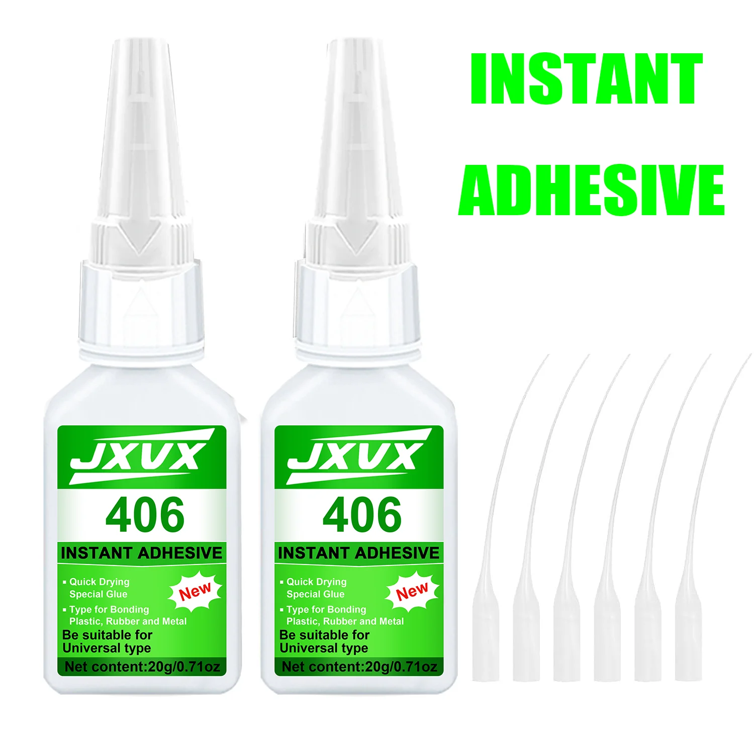 

JXVX 406 Super Instant Adhesive, Enhanced Cyanoacrylate Glue, 10-Second Rapid Drying, Residue-Free Repair Adhesive, Quick Fix for Household and Office Materials