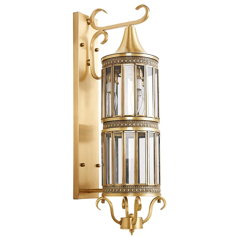 BERTH Nordic Outdoor Brass Wall Light LED Copper Sconce Lamp Creative Design Decor for Home Courtyard Corridor Aisle