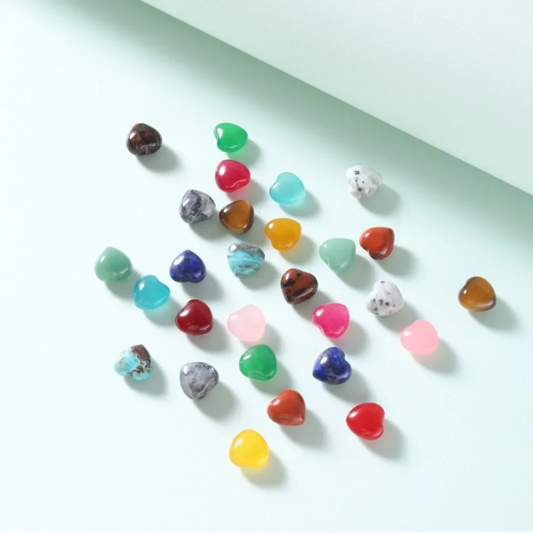

10X15mm Hole-Free Crystal Heart Rough Stone Heart-Shaped Handpiece Accessory Peach Heart Semi-Precious Yoga