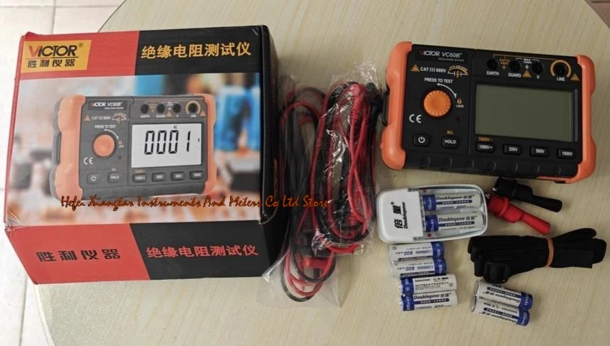 VICTOR Insulation Resistance Tester VC60B+ 5000 Digit LCD Display New Version 250V 500V 1000V Digital  Indoor Outdoor use