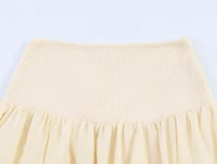 Summer minimalist style V-neck slim fit structured knit short sleeved knitted jacket with suspender short top and half skirt - Image 5