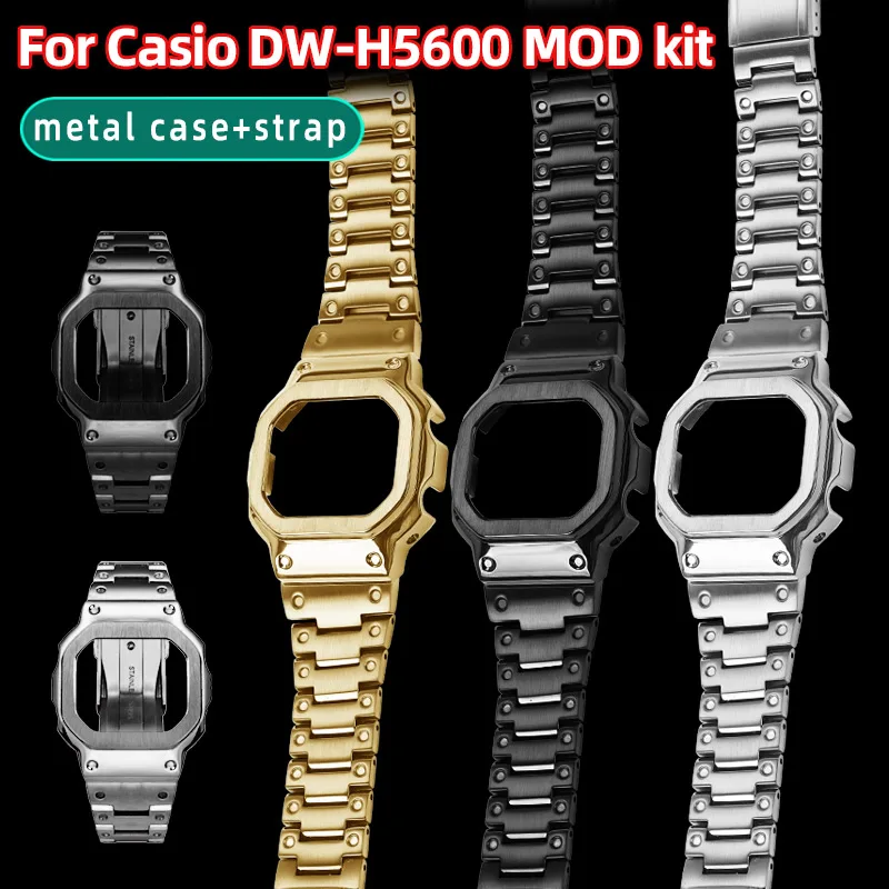 DW-H5600 metal case+strap For Casio 3516 DW-H5600 strap H5600 steel case metal strap for men H5600 MOD kit accessories