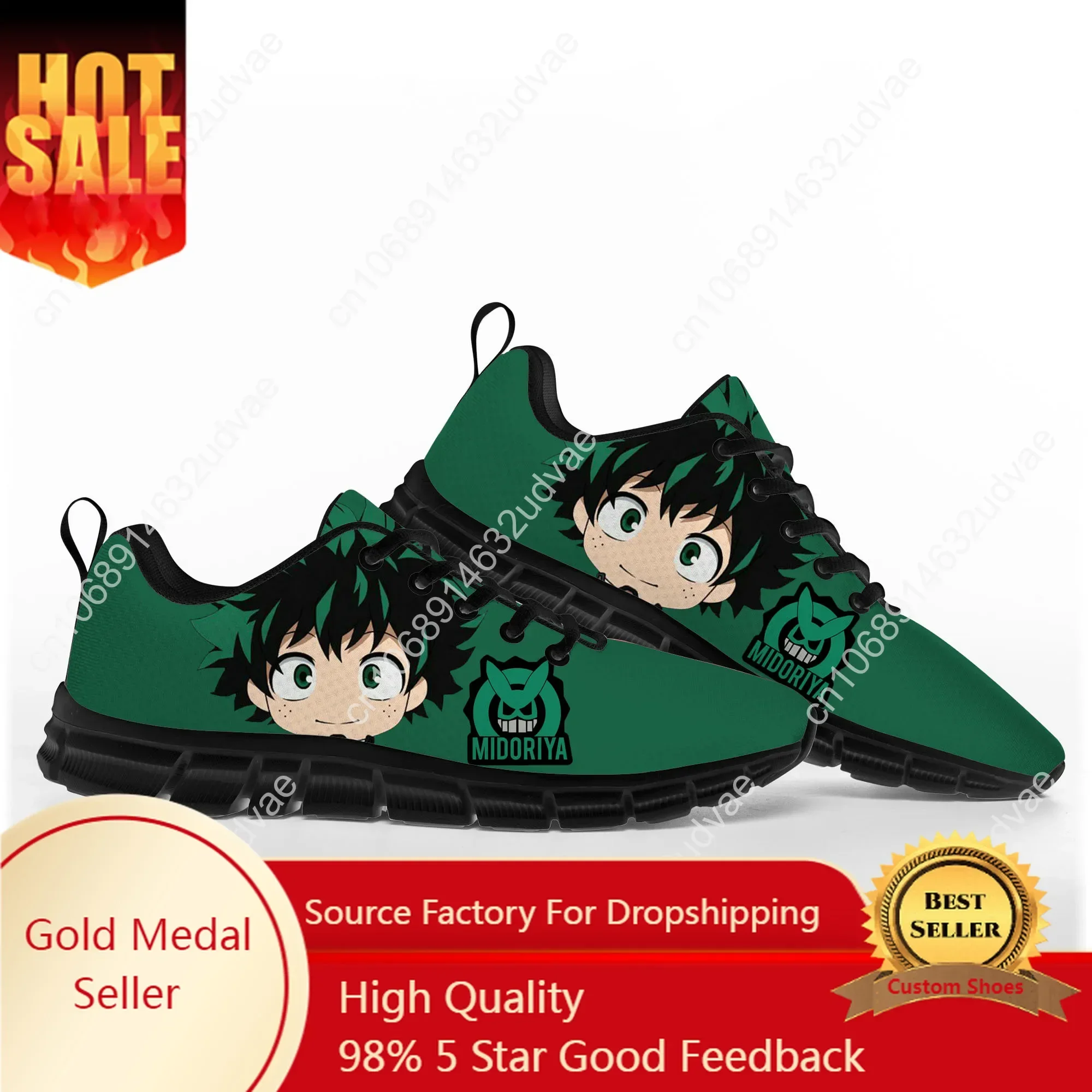 Izuku Midoriya My Hero Academia scarpe sportive uomo donna adolescente bambini bambini Sneakers Casual personalizzate scarpe da coppia di alta qualità