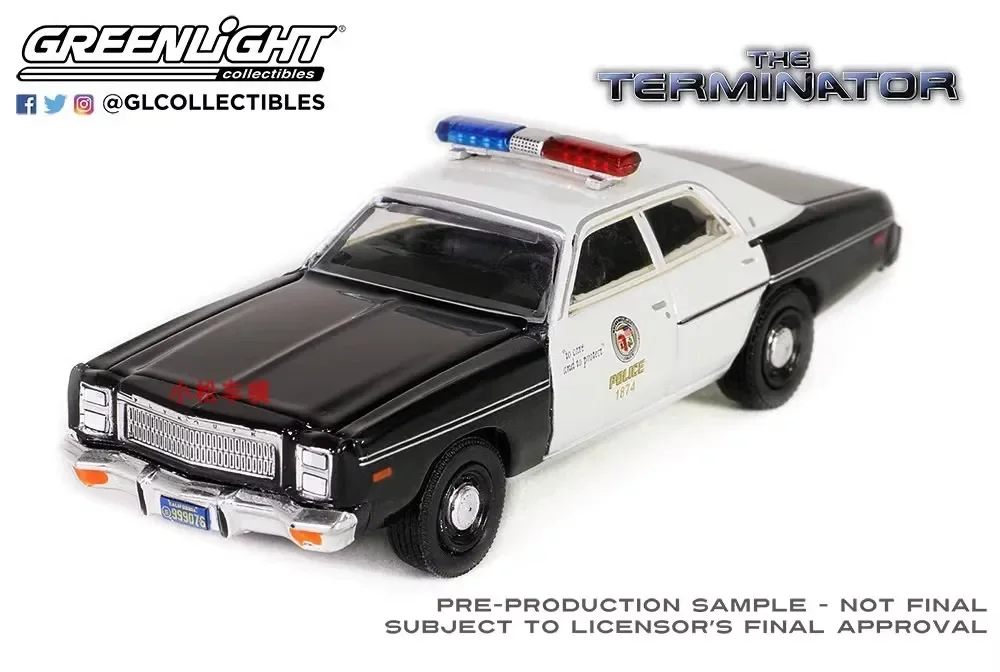 1:64 1977 Plymouth Fury Metropolitan Police Car Diecast Metal Alloy Model Car Toys For Gift Collection W1263