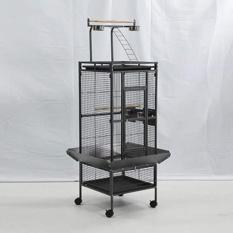 Luxury oversized gray parrot metal bird cage