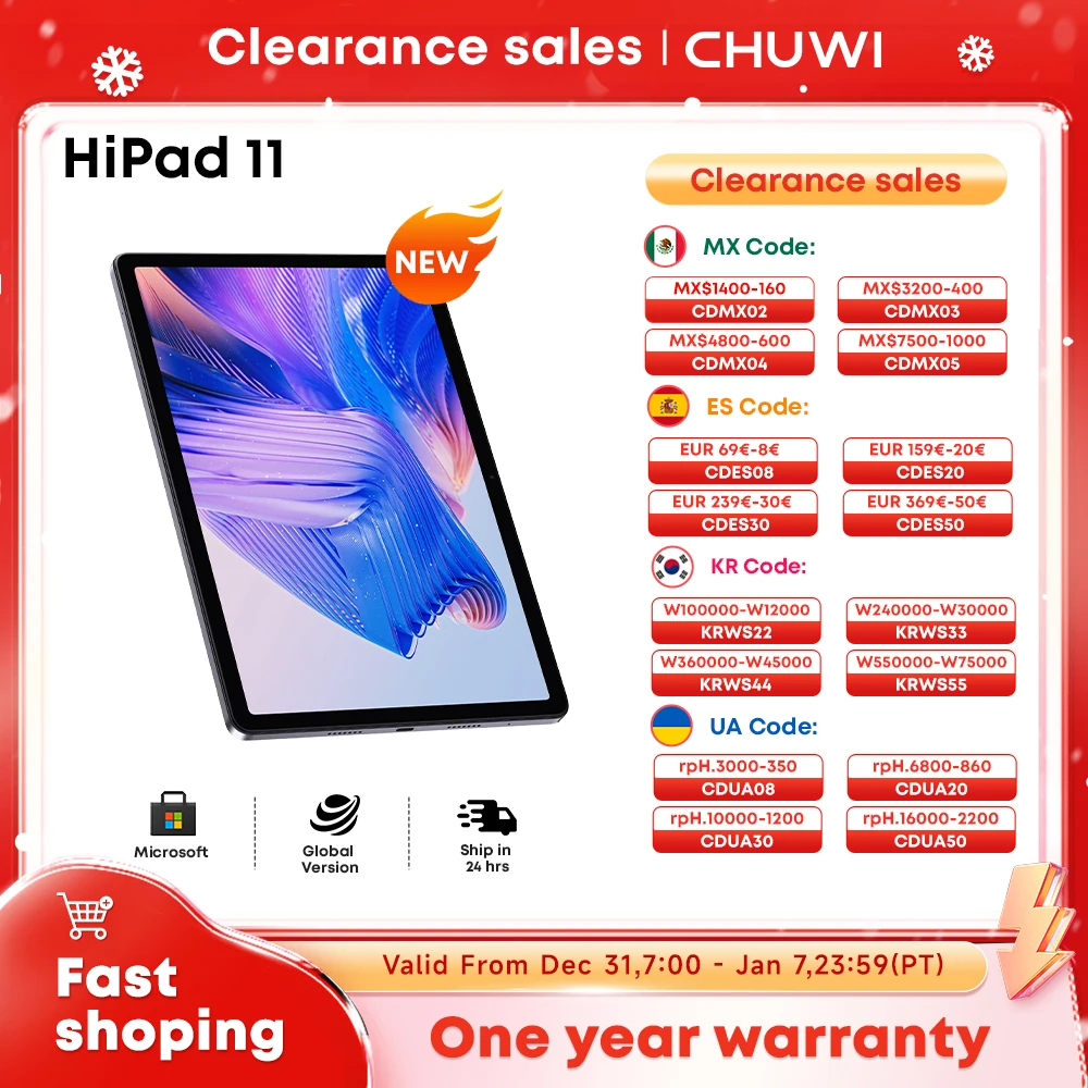 CHUWI HiPad 11 Tablet Android 14，6GB RAM 128GB ROM Tablets，10.95" 1920x1200 FHD Screen,7000MAH Battery,Dual Camera, 2.4G/5G WiFi