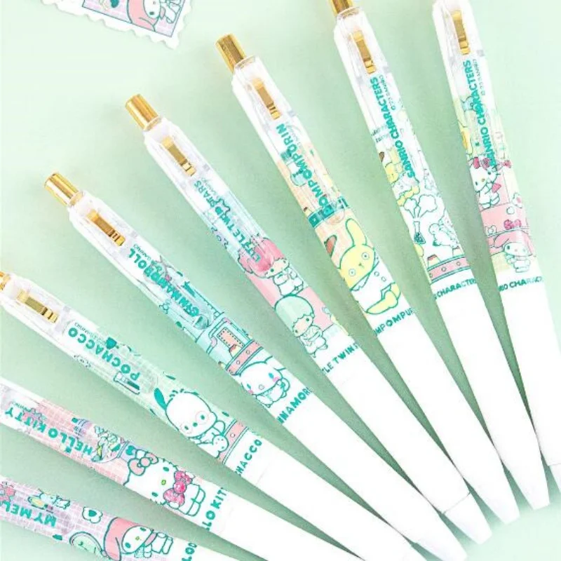

24PCS/ лот SANRIO KITTY мелоди помпомпурин пресса гель Пен милый POCHACCO 0.5MM черные чернильные ручки нейтральные канцелярские школьные принадлежности