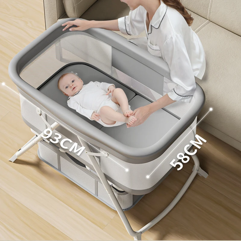 All-in-one multi-functional new baby crib anti-overflow large bed portable folding cradle foldable crib