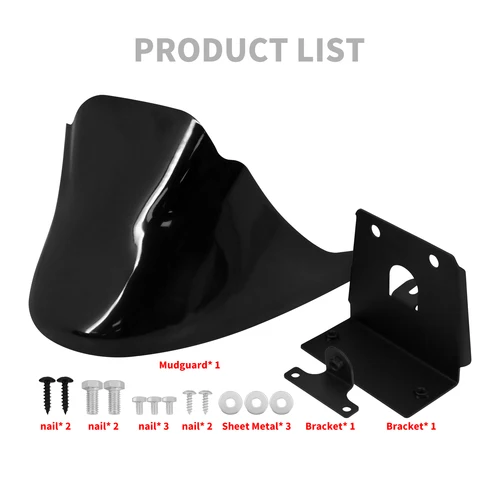 Imagen 2 del producto Guardabarros delantero inferior para motocicleta, carenado de barbilla, guardabarros negro para Harley Sportster XL 883 1200 Iron 2005-2014 ABS
