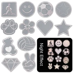 Laser Reflective Fabric Embroidery Patches Gray Iron on Badge DIY Sewing Patterns Small Black Appliques for Clothes Hole Mending