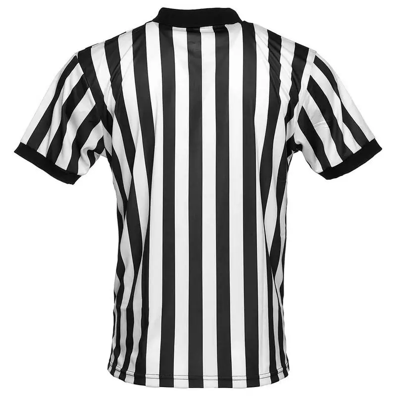 Striped Referee Shirt Men\'s Basketball Soccer Football V-Neck Referee Shirt Sweat Wicking Short Sleeve T Shirt for Women Men