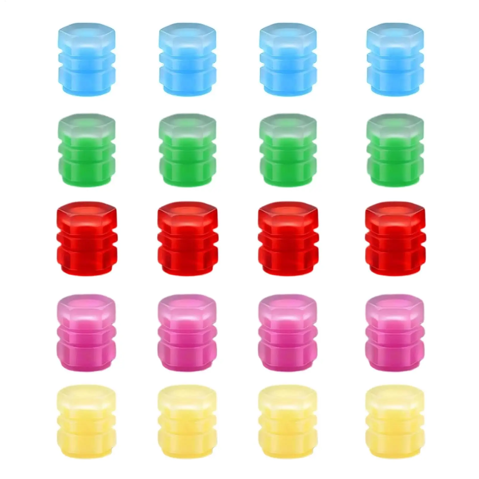 Fluorescent Night Glowing Valve Caps Luminous Valve Caps Night Glowing Decor Motorcycle Bicycle Wheel Hub Valve Stem Cap view 3