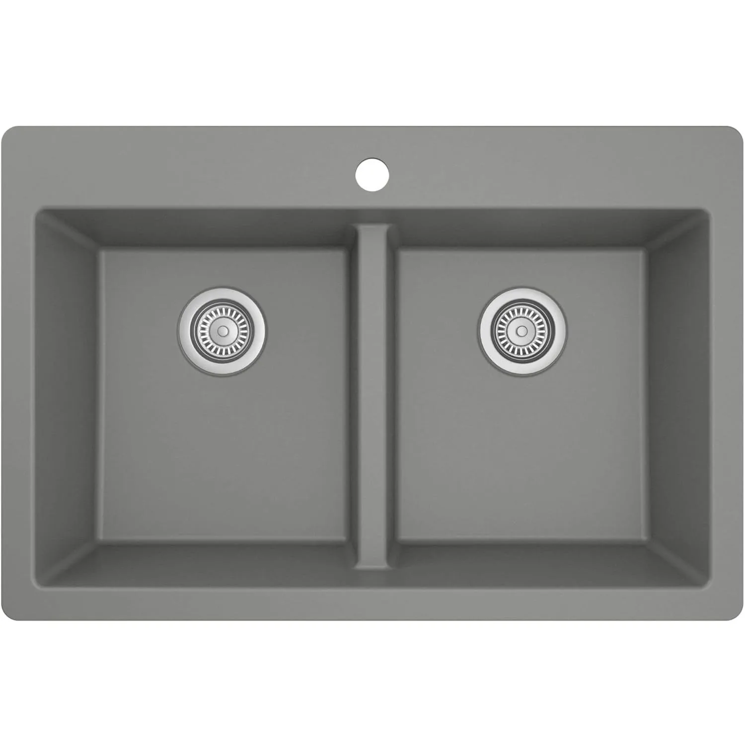 Karran QT-810 33 "X 22" X 9 "Top Mount Dubbele Gelijke Kom Kwarts Gootsteen In Witte Usa