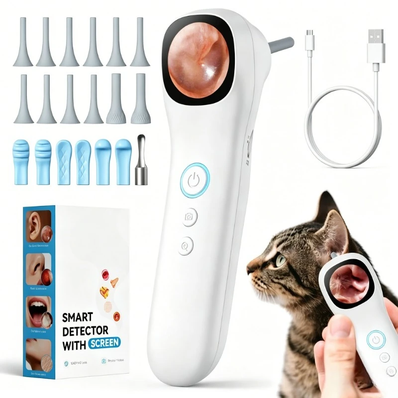 WIFI electric ear canal endoscope with animal earmuffs, small animals, pets, cats and dogs, smart home