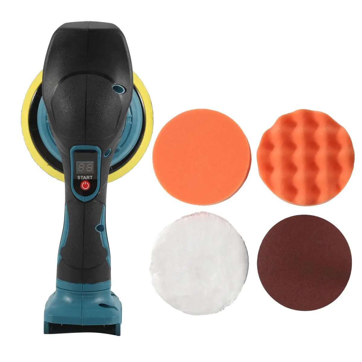 newT77 Ordless Car Polisher 8 Gears Adjustable Auto Electric Waxing Sanding Sealing Glaze Tool Fit Makita