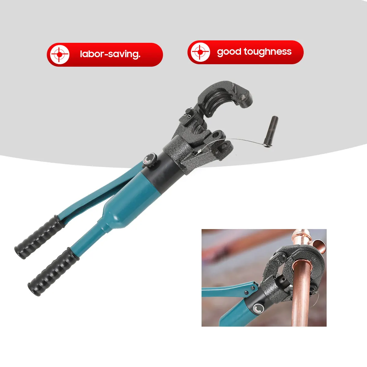 

Manual Hydraulic Stainless Steel Pipe Crimping Pliers Professional Pipeline Crimping Tool Dual Groove Crimping Tool with Seals
