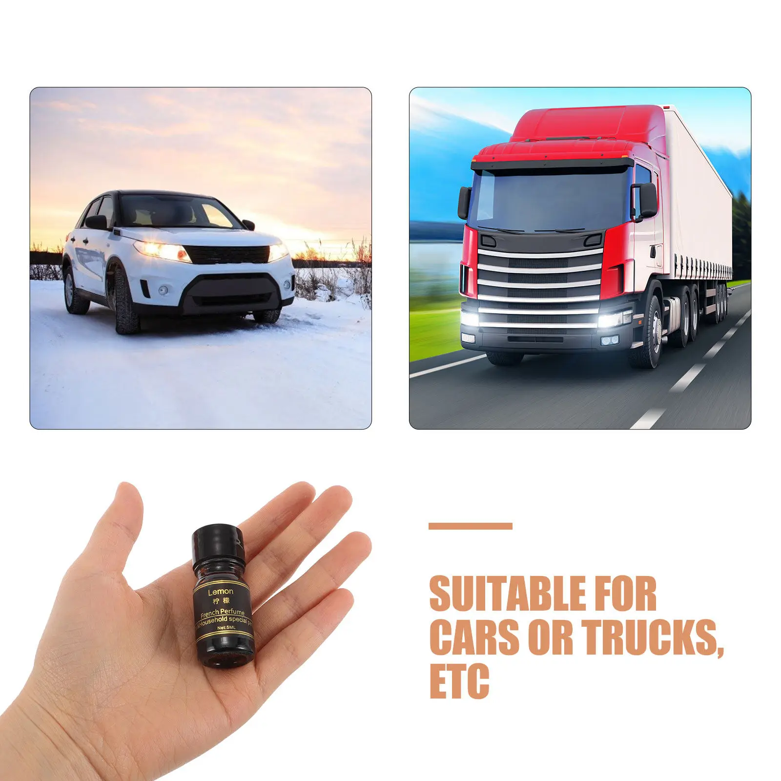 2Pcs Essential Oil Car Freshener Refill Compact Aromatherapy Perfume for Vehicle Interior Universal Fit Car Fragrance Perfume