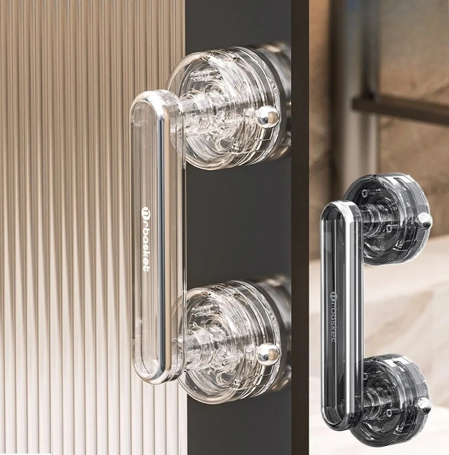 2Pcs Clear Vacuum Suction Cup Handle Pull For Glass Door Refrigerator Toilet Seat Cover Knob