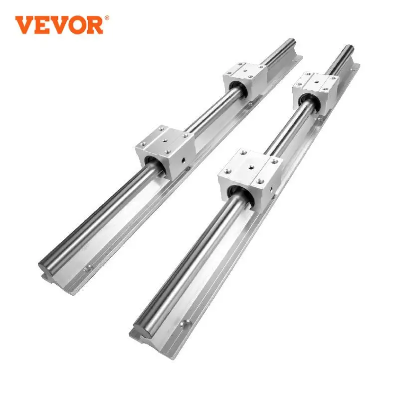 VEVOR Linear Rail 2PCS SBR16-500mm/600mm 4PCS SBR16UU Bearing Block CNC Kit CNC Rails Set for Automated Machines and Equipments