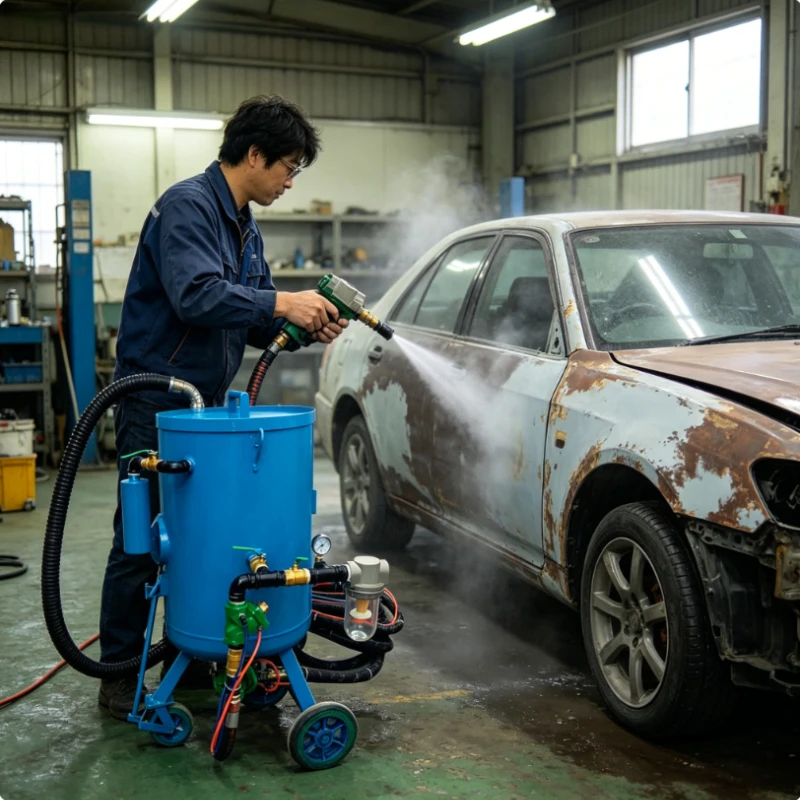 Portable Sandblaster Sandblasting Machine 200 Litre Wet Dry Abrasive Blast Tank Air Pressure For Car Frame Rust Removal