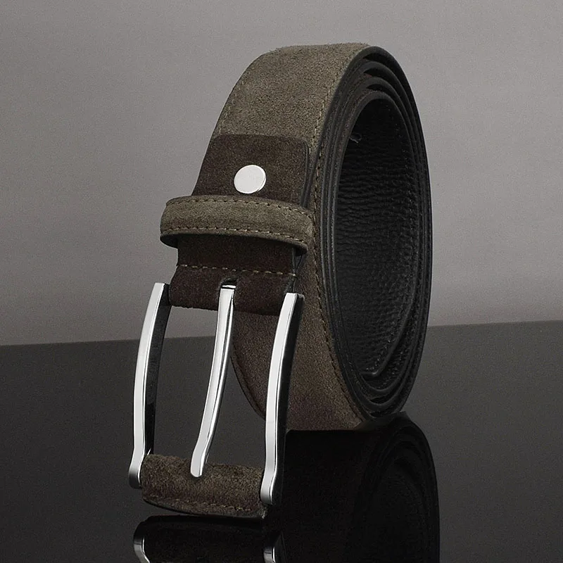 High Quality Casual Men Designer Fashion Pin Buckle Leather belts Luxury Famous Brand young Jeans Brown Genuine Leather Belt