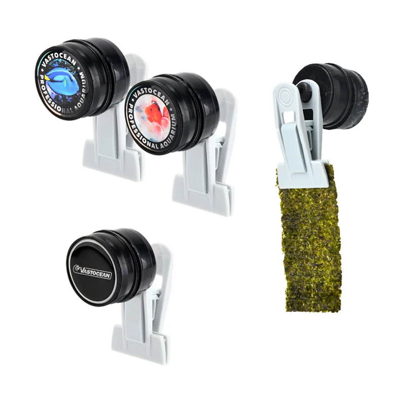 Vastocean Aquarium Fish Tank Strong Magnetic Algae Feeding Clamp Clip Seaweed Vegetable  2 in 1