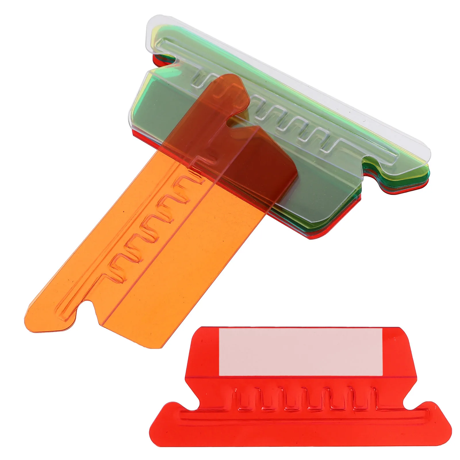 مجموعة واحدة من ملصقات PVC الملونة سهلة المشبك، علامات تبويب مجلد الملفات الشفافة، ملف تصنيف اللوازم المكتبية