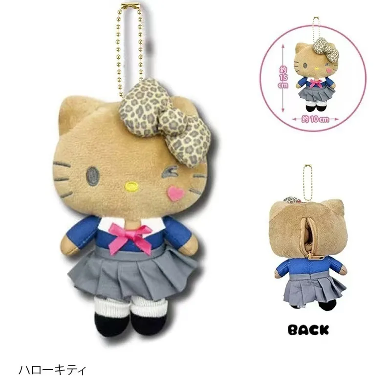 Hello Kitty Cartoon Uniform Hot Girl Kt Plush Doll Pendant Anime Girly Heart Cute Plush Keychain Girls Gift