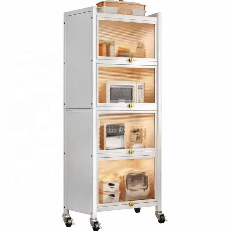 High quality selection multi-layer storage modern kitchen storage rack metal Seiko material floor-to-ceiling vertical gap