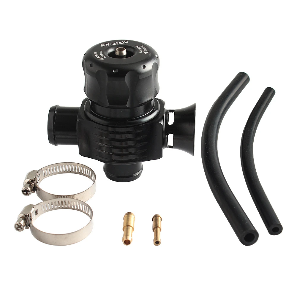 25mm Universal Dual Port Blow Off Valve Black Turbo Dump Diverter Valve Auto Turbo Charger Replacement Accessory