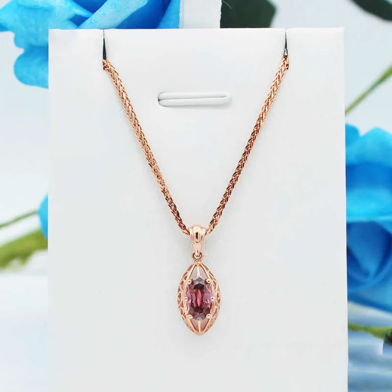 

Purple Gold Red Stone Nelace Ele Rose Gold e Pendant Faionable Jewelry for Adults Fre Outlined Sle