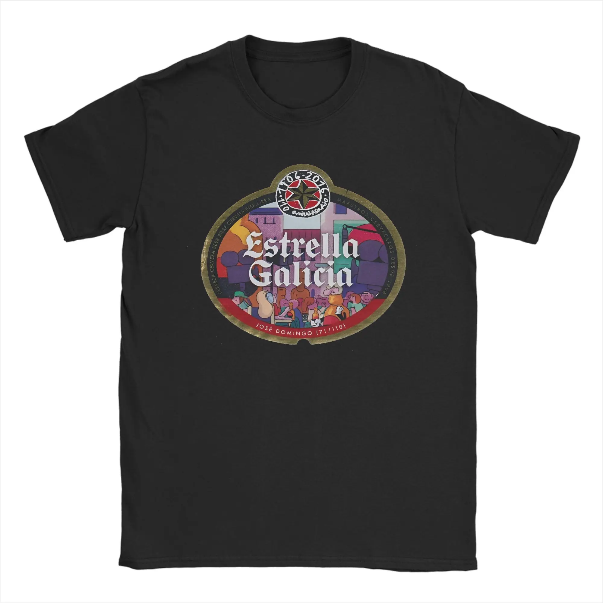 Camiseta de cerveza de Estrella Galicia, camisetas de algodón de verano para hombres, camiseta informal de tendencia, camisetas divertidas de manga corta Y2K