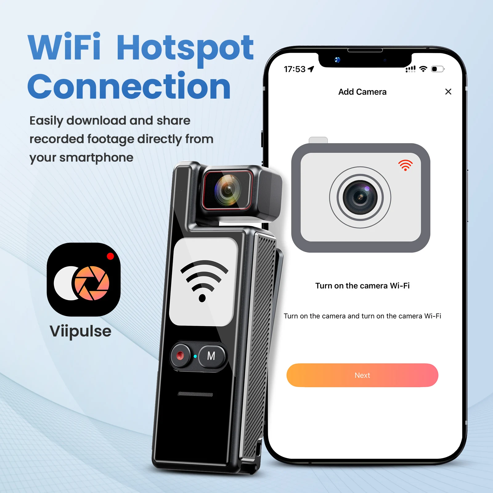 Écran 1.7 pouces 4K UHD, objectif rotatif à 180 degrés, WIFI, instrument d'application de la loi, appareil photo numérique vidéo