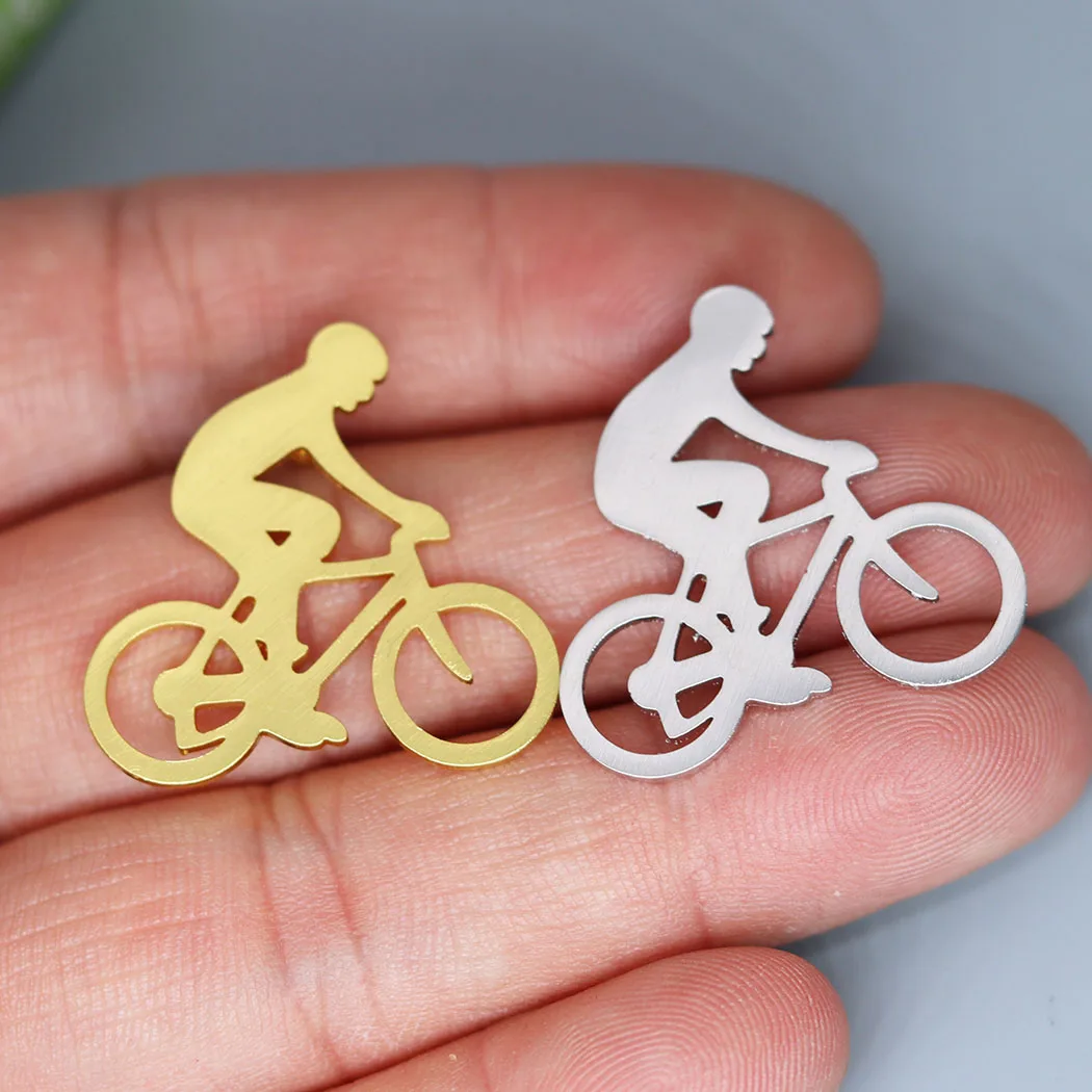 5pcs/lot Bicycle Figure Bike Rider Charm for Jewelry Metal Accessories DIY Charms For Jewelry Crafts Findings