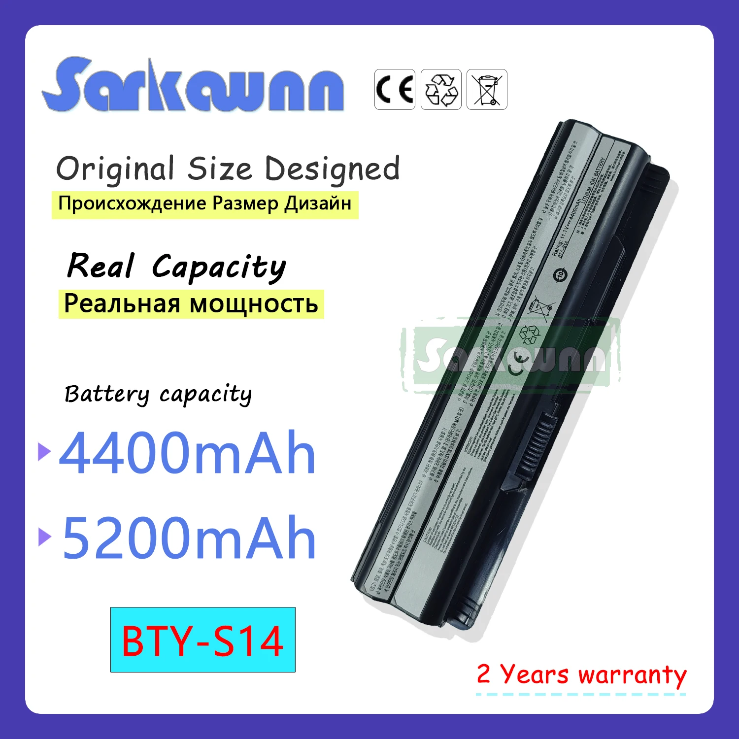 Batteria per Laptop SARKAWNN BTY-S14 per MEDION Akoya Mini E1311 MD97107 MD97164 FR700 CR650 FX420 FX603 FR620 GE620 FX400 FX600