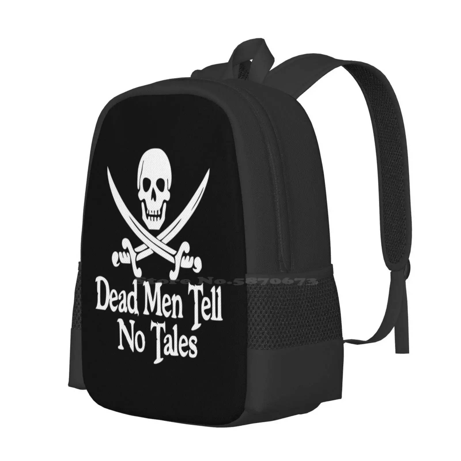 Pirates Skull Crossed Swords Dead Men Tell No Tales - White Hot Sale Backpack Fashion Bags Dead Men Tell No Tales Skull Crossed