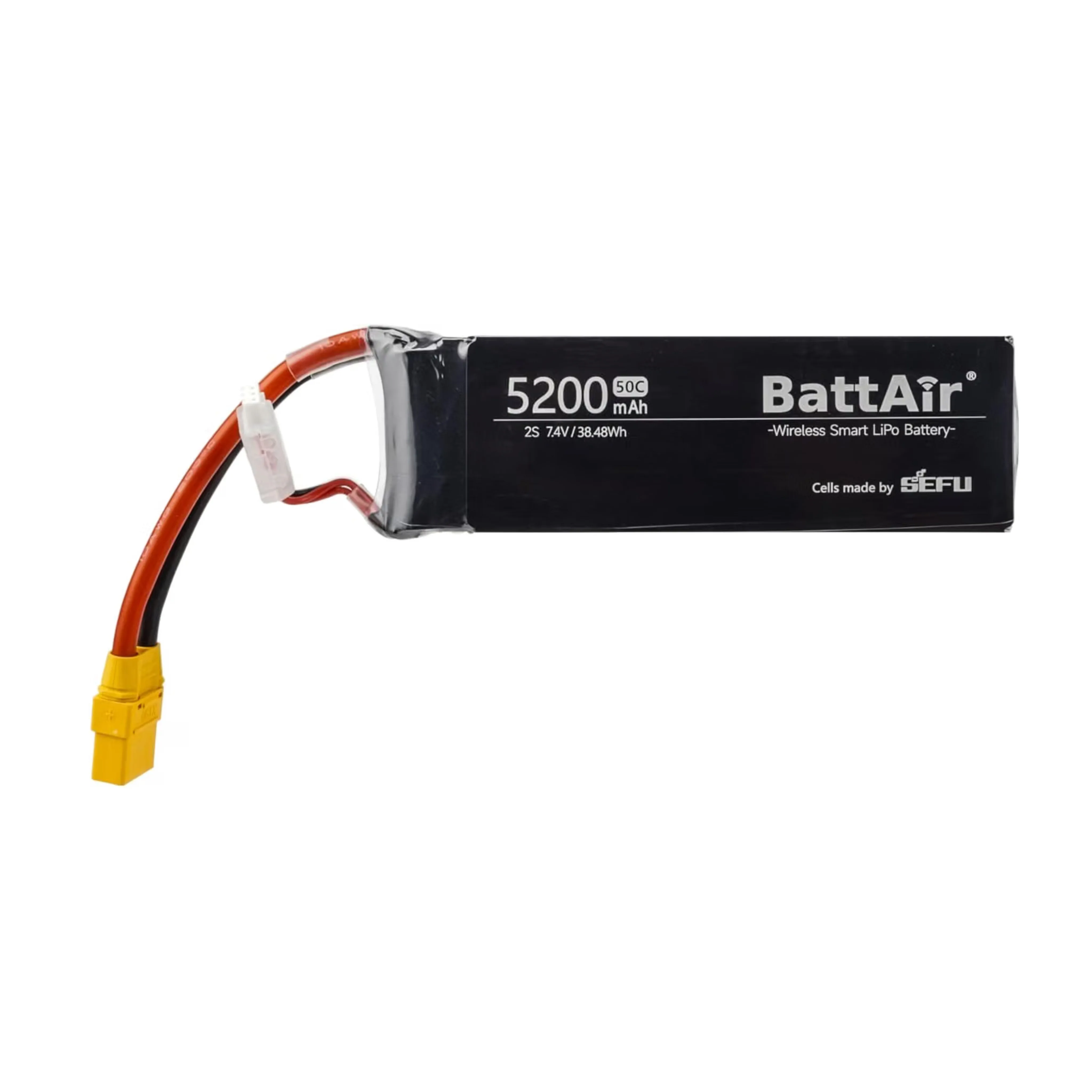 ISDT 2S LiPo Battery 7.4V 5200mAh 50C BattAir Smart RC Battery T Plug Bluetooth App Control with Safety Bag（ 1PCS ）