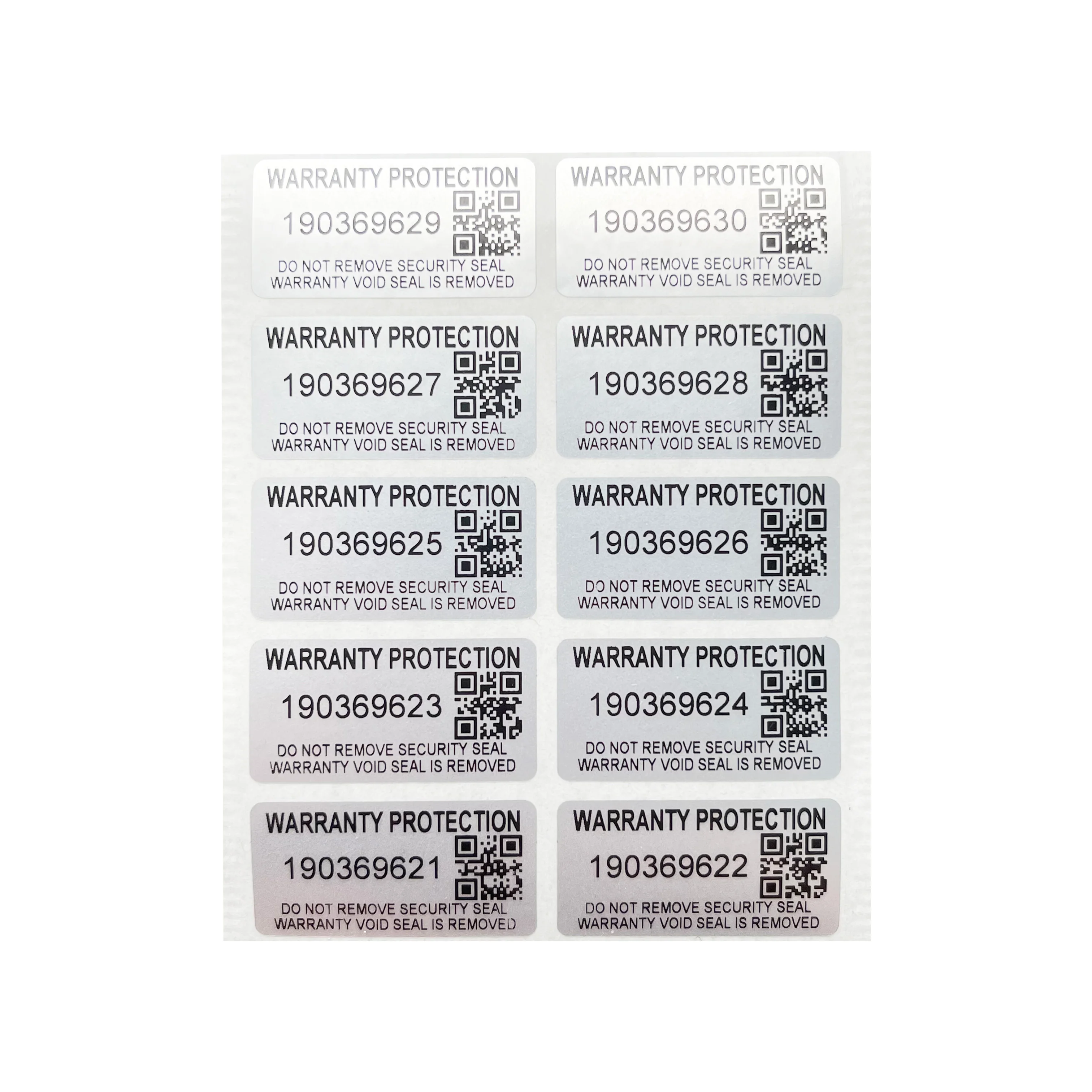 Imagem -02 - Adesivo de Garantia Inviolável Selo de Segurança Código qr Número de Série Proteção 30x15 mm 100 Pcs