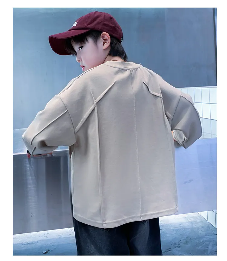 Neue Jungen-Sweatshirts 8 10 12 14 Jahre Alte Kinder Pullover Baumwolle Langarm Koreanische Kleidung Frühling Herbst Lässige Sweatshirts Oberteile – Detail 11