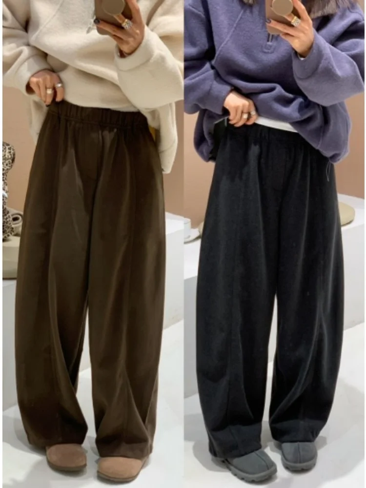 

High Waist Wide Leg Pants Women's Casual Loose Fit Fce Lined Balloon Pants Versatile Comfortable andmother Pants