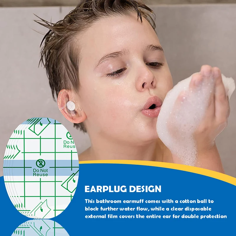 20Pcs Disposable Waterproof Baby Swimming Shower Ear Care Cover Ear Protection Stickers Earmuffs For Children