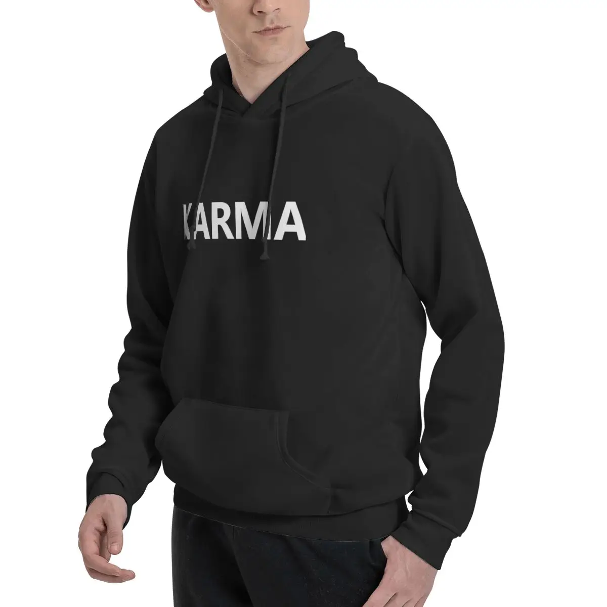 KARMA IS MY BOYFRIEND Polyester Hoodie Men's Sweatershirt Warm Dif Colors Sizes