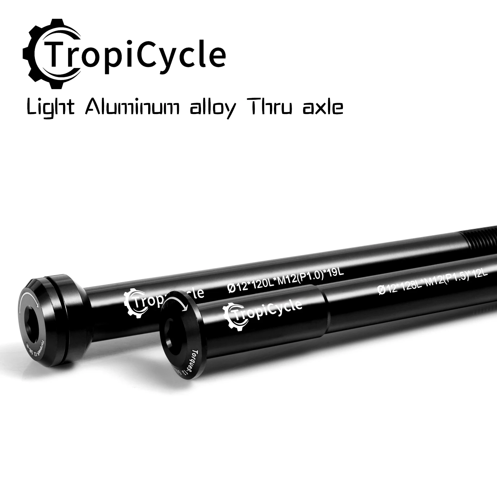 Tropicycle MTB Road Bike Thru Axle Front Fork Shaft Skewers M12x1.0 M12x1.5 12x142/162/174 12x100/110mm Aluminum alloy Bike Axle