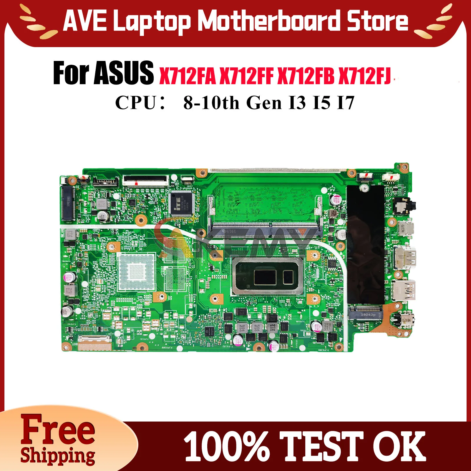 

X712FA Материнская плата для ноутбука ASUS X712FLC X712FF F712F X712FL K712F X712F S712F X712FB V712F X712FJ Материнская плата с процессором I3 I5 I7