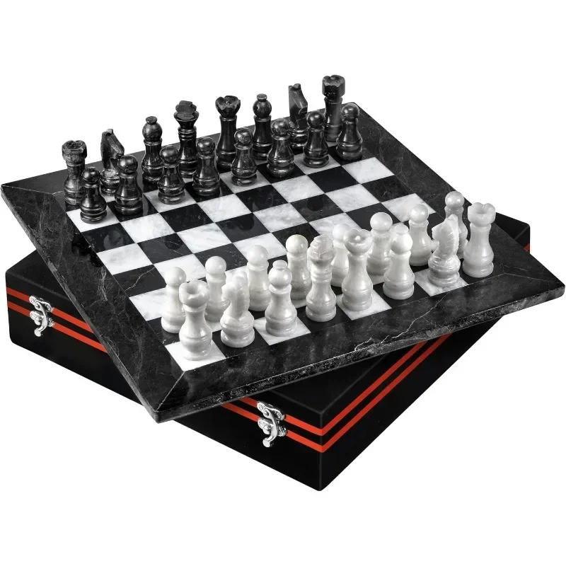 

UMAID Marble Chess Set Luxury Storage Box Chess Board Marble Chess Sets Marble Unique Handcrafted Decor