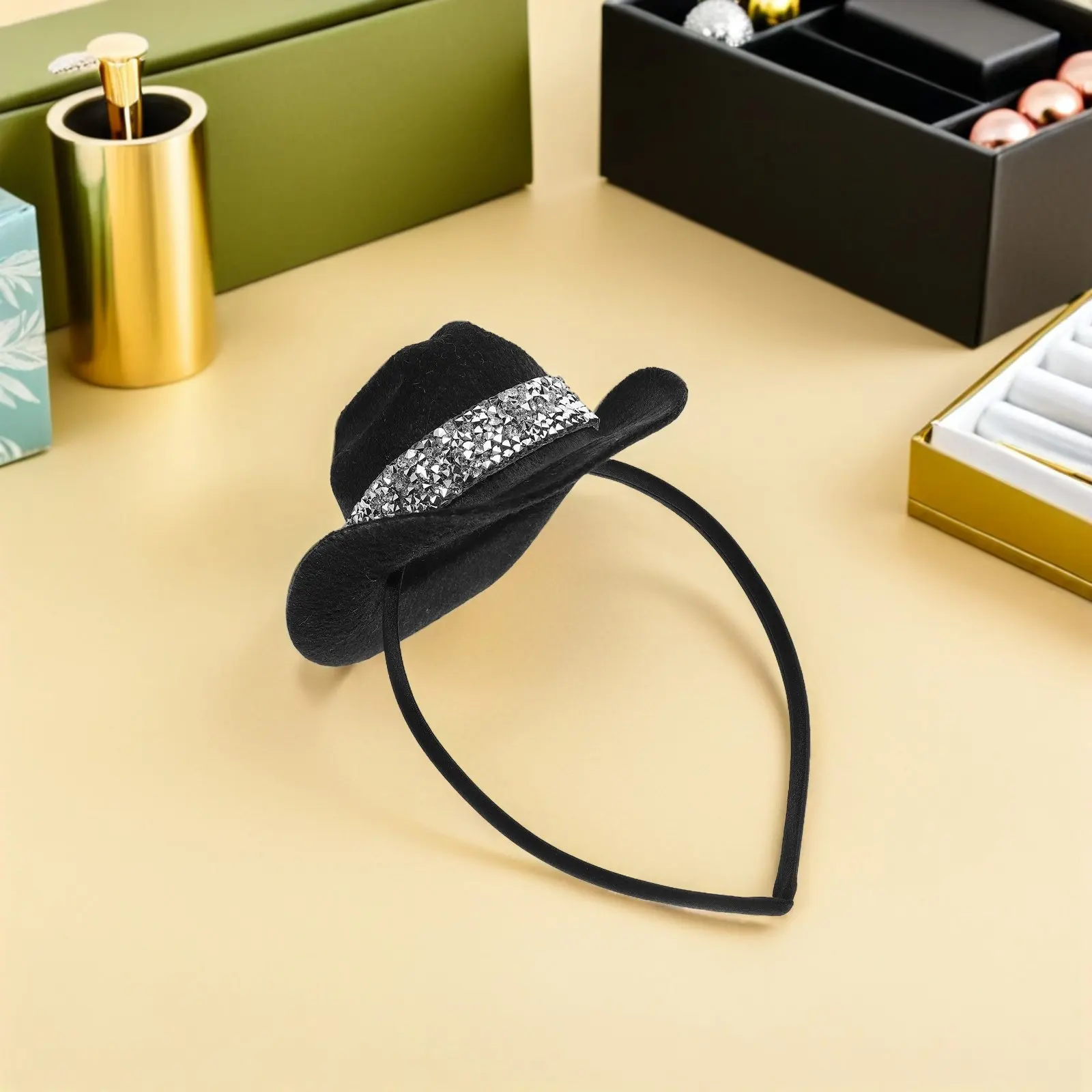 

Fascinator Headband Small Top Hat Elegant Costume Hat Clip for Cosplay Parties Tea Party Holiday Event Hair