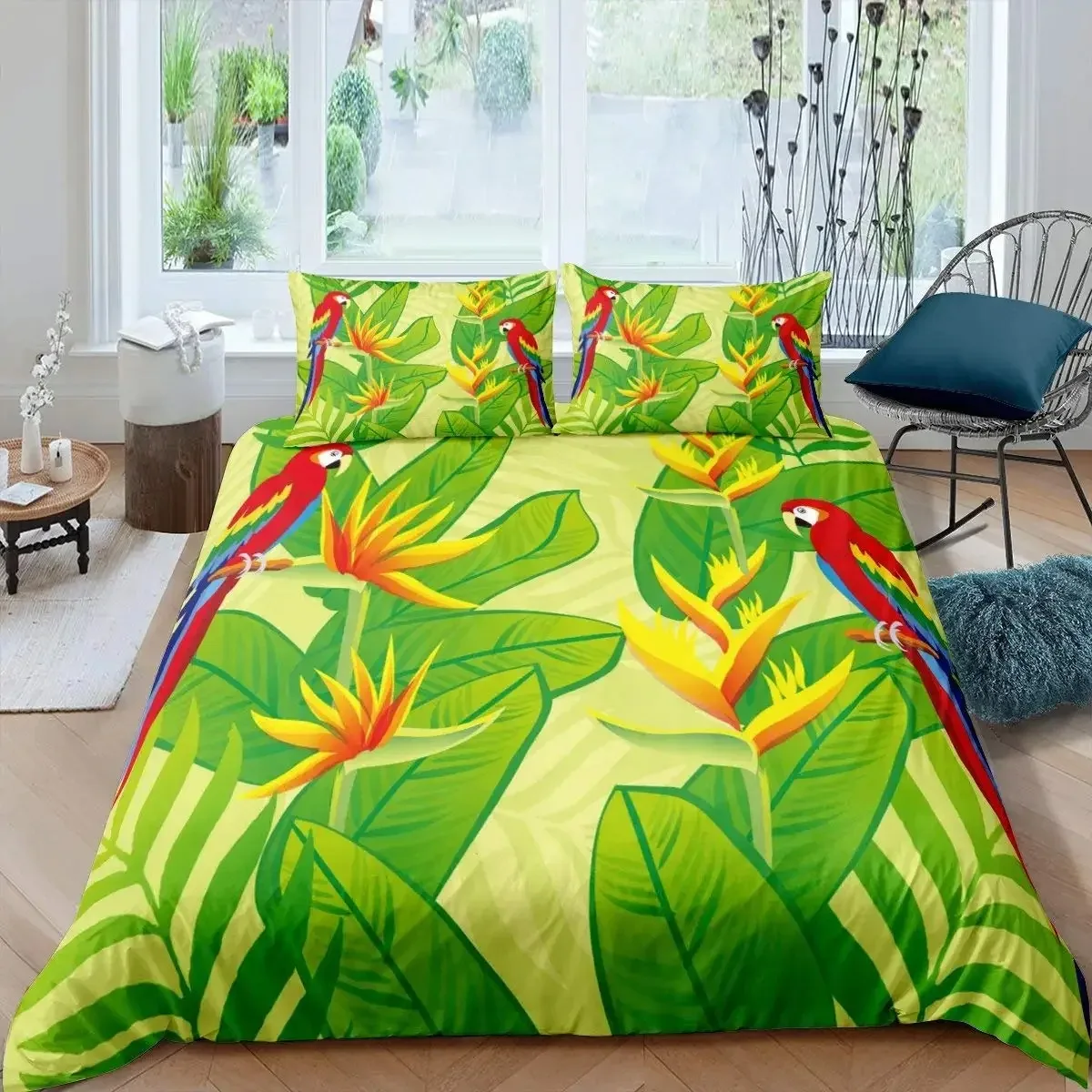 Parrot Printing US AU Spanish Duvet Cover Quilt Cover Comforter Bed Animal Bedding Set Europe Queen King Double