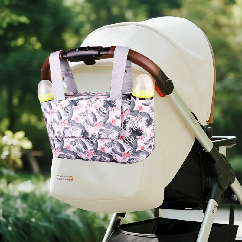 Portable Bottle and Cup Storage Bag Multifunctional Large Capacity Baby Stroller Storage Hanging Bag Baby Stroller Hanging Bag