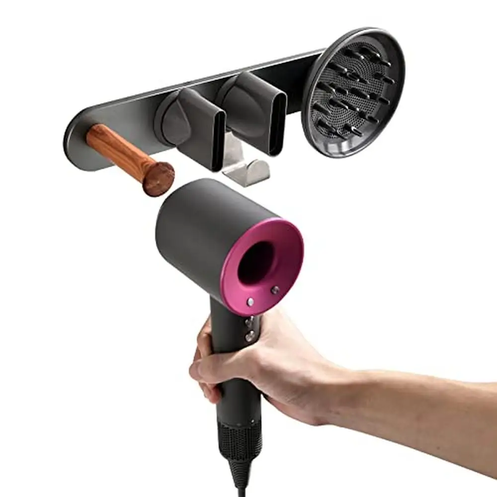 

Hair Dryer Holder Dyson Supersonic Magnetic Bracket Stand Storage Wall Mount Installation 4 in 1 Design Premium Aluminum Alloy